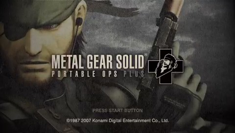Metal Gear Solid Portable Ops Plus title screen for PSP